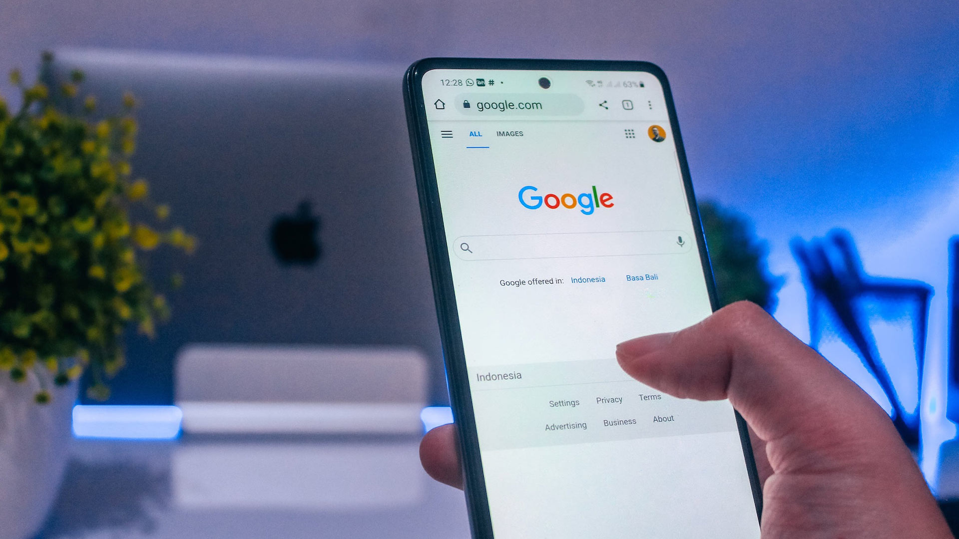 google home page on cell phone